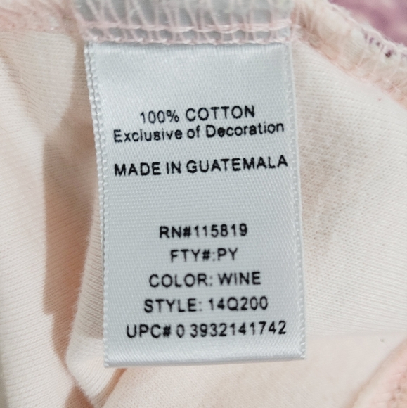 Nicole Miller WINE 100% Cotton 3/4 Sleeve Shirt Top Womans Size Medium  Winery - Picture 10 of 11